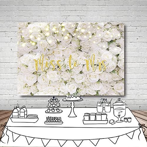 MEHOFOND 10x7ft Miss to Mrs pozadina za svadbeni tuš Bijela cvjetna Zidna dekoracija vjenčana mladenka za