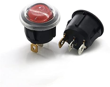 YUZZI preklopni prekidač 10kom On / Off okrugli preklopni prekidač LED osvijetljeni Mini crni bijeli crveni
