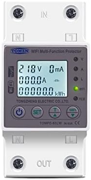 JUNNIU 63A WiFi Smart prekidač Tuya Energy Mjerač KWH TIMER prekidača za mjerenje sa naponom strujom i zaštitom