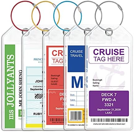 Oznake za prtljag za krstarenje Široki držač oznake za prtljag Cruise Essentials Zip pečat za višekratnu