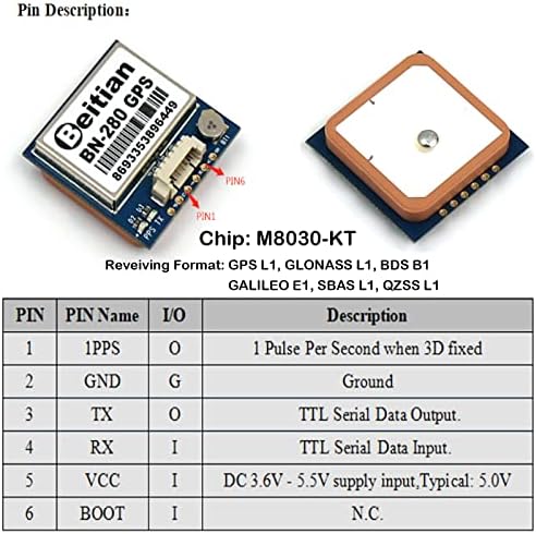 Geekstory BN-280 GPS modul M8030-Kt čip sa 4m Flash + GPS aktivna Antena podrška GPS Glonass Beidou Galileo