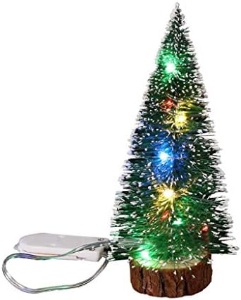 Sa LED ukrasima dekoracije za radnu površinu Mini svjetla Božić Božićno drvce Kućni dekor Stakleni ukrasi