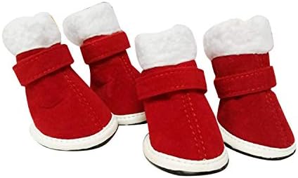 Urbest 2 para Santa crveni odvojivi zatvaranje božićne štene Slatke pse zime cipele cipele