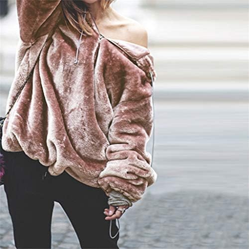 ADSSDQ Zračni zimski pulover za dame na otvorenom udobnu dukseru za preveliku haulu s dugim rukavima