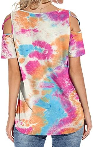 Ljetna jesenska košulja za ženski klizanje kratkih rukava 2023 odjeća hladna ramena pamučna crewneck grafička