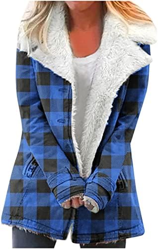 Ženska jakna za obloženu runo od strane Fleece plairano zimsko toplo dugme za toplu gumbu Otvoreno prednja