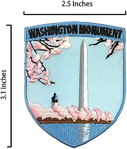 A-ONE - Vašington Spomenik Znamenitosti Applique + USA Zastava zastite i pin značke, Washington DC. Vezena