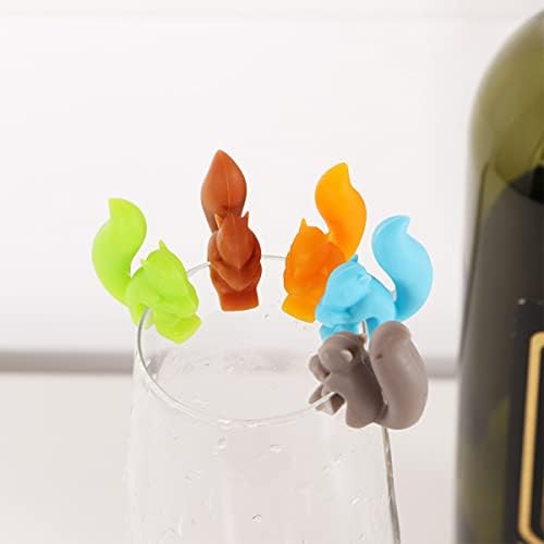 Kichvoe 5 kom Silikonski markeri za piće Funny Squirrel Shape Wine Glass Charms višekratna boca za piće