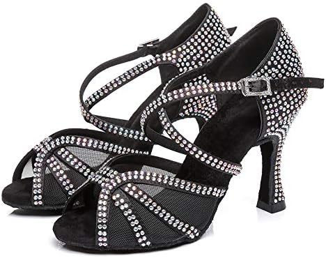 Tinrymx Ženske latino plesne cipele sa prekrižjima za vjenčanje za ples za vjenčanje, model 424