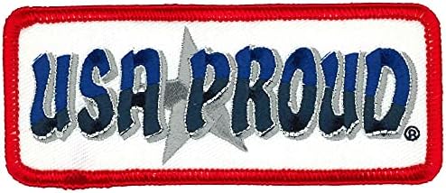 USA ponosna, patch - visoka navoja patriotsko željezo-na toplotu zaptivene zapečaćene pozadine - 4 x 2