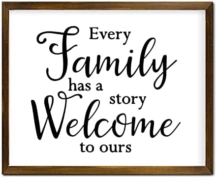 Motivacijski citati Krišćanski uokvireni drveni znak Svaka porodica ima priču dobrodošlicu u naše uokvirene