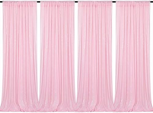 Pink sequin backdrop zavjese 2ftx8ft Hot Pink Glitter Backdrop 4 komada Baby Shower Photo Backdrop Party