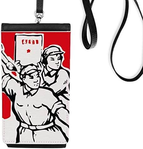 Četkica papir vojnika MAO ZE citira telefon novčanik torbica viseći mobilni torbica crni džep