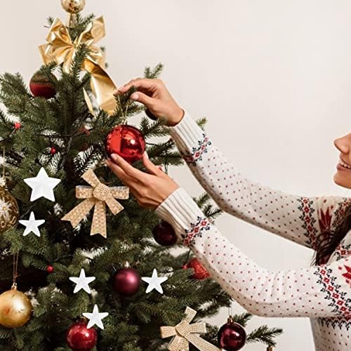 Yarnow 24 kom Pentagram modeliranje DIY Holiday Tree Mali bijeli viseći ukras za kućne u obliku pjene Craft