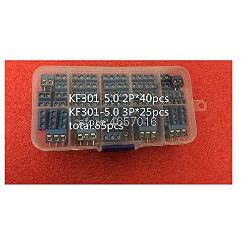 40pcs 5.0 mm-2pin + 25pcs 5.0 mm-3pin + Screw 5.0 mm ravno Pin PCB Screw Terminal Block konektor 4/5/6 pin
