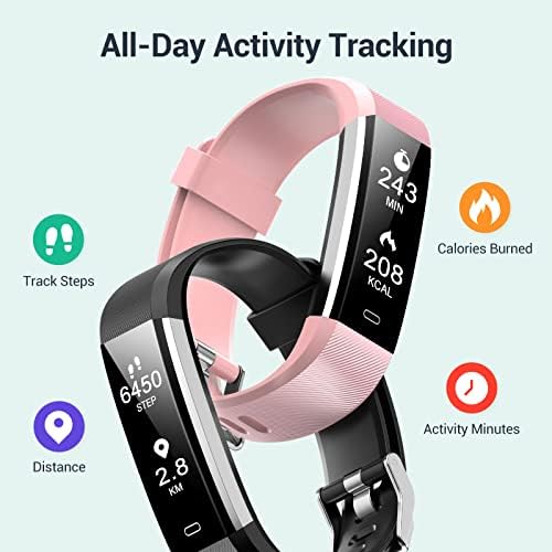 Stiave Fitness Tracker sa monitorom otkucaja srca, vodootporna aktivnost i korak tracker za žene i muškarce,