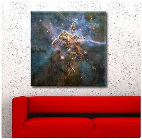 Alonline Art - Mystic Mountain Hubble Nasa Star Space Galaxy | Uokvirene rastegnute platno na spremnom za