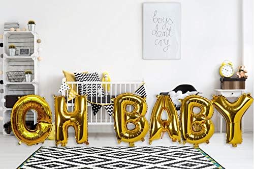 Blaga darotvoreno Big Gold Oh Baby Balloons - 40 inčni baloni za tuširanje, bablica za bebe - rodna neutralna