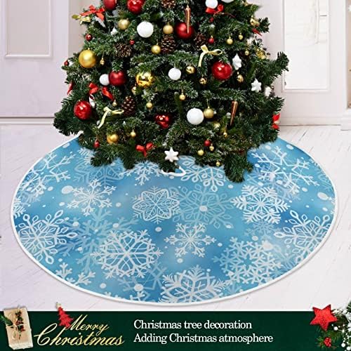 Oarencol Christmas Snowflake Snowy Plava božićna suknja 36 inčni Xmas Holiday Party Tree Detaos