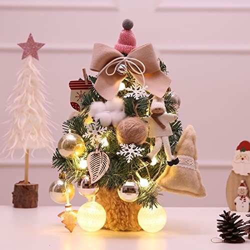 Cency Božićni mini mali ukras za božićno stablo Desktop božićno drvsko drvo crveni set 50cm Korejska verzija