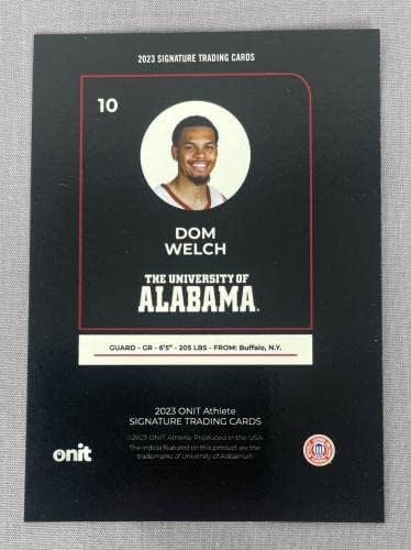 Dom Welch 2023 Alabama Crimson Tode Basketball Auto kartica Onit ~ potpisane - Košarke sa autogramima
