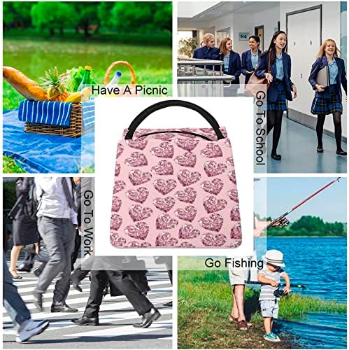 Pink Diamond izolovane torbe za ručak sklopiva torba za višekratnu upotrebu kutija za večeru sa ručkom za žene i muškarce Unisex odrasle