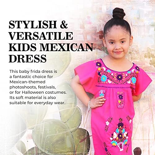 Vezena Puebla Meksička haljina za djevojčice, ručno rađena tradicionalna meksička haljina za djevojčice,