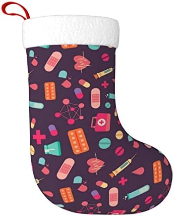 Yuyuy Medical Nursing Božićni čarapa za odmor Kamin Viseća čarapa 18 inča