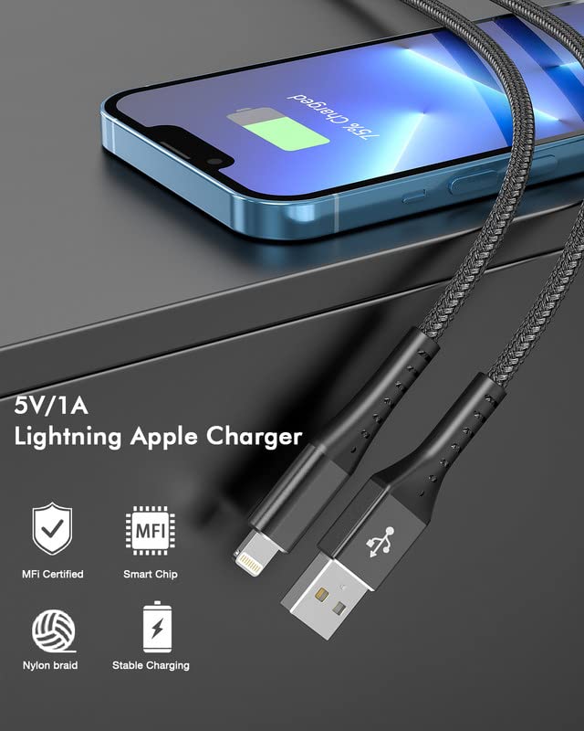 iPhone Charger, dugi 10ft Apple Charger za iPhone 2pack[Apple MFi Certified] pleteni kabl za brzo punjenje