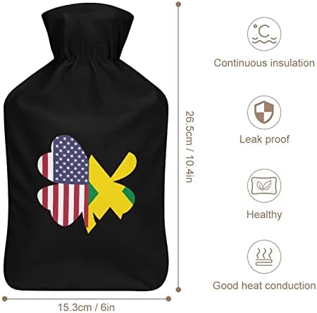American Jamajka zastava Shamrock Plišani vodeni ubrizgavanje gume vruće vodene vrećice prijenosne boce