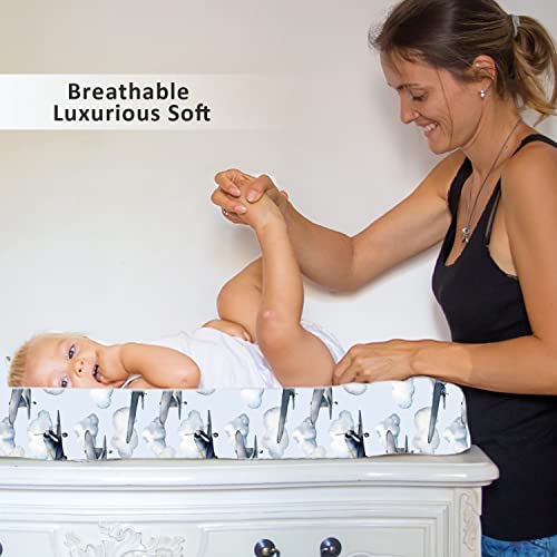 Dodatni mekani rastezljivi preklopni poklopac za bebe, 2 pakovanje premium pamučne mješavine, ravni i uzorak