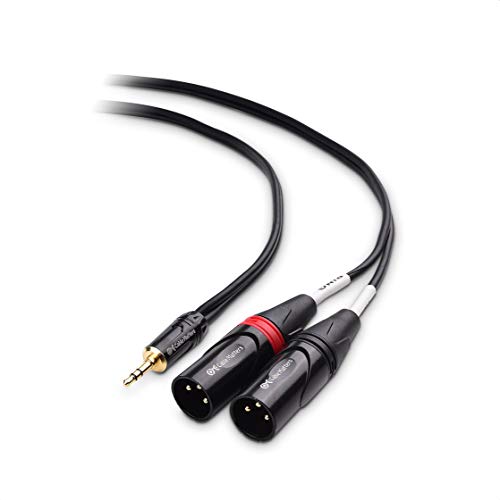 Kabel je važan 3.5 mm 1/8 inča TRS do 2 XLR kabla 3 ft, muški na muški aux do dvostruki XLR kabl za proboj