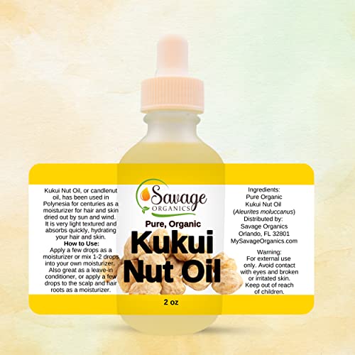 Savage Organics Organic Kukui Oil Moisturizer-Nourish & amp; hidrirajte svoju kožu prirodnim putem čistim
