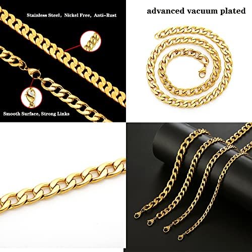 Sanglarst zlatni lanac ogrlica, 22 inčni Zlatni Ultra luksuz izgleda osjećaj pravi solidan 14k pozlaćeni