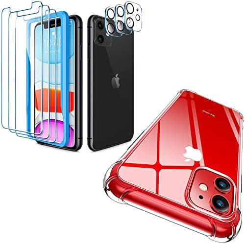 CANSHN Clear dizajniran za iPhone 11 Case + [3+3 Pack] 3 Paket zaštitnik ekrana za iPhone 11 i 3 Paket zaštitnik