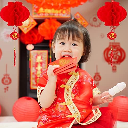 CIEOVO 60 komada 10 inčni kineski crveni papirni lampioni, kineski festivalski papir fenjerni vešavajući
