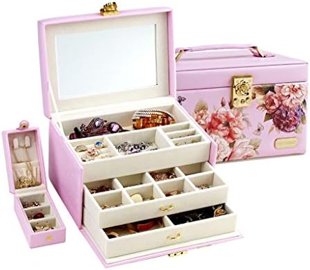 Mjcsnh kutija za nakit sa bravom vrhunska praktična kutija za odlaganje nakita Drvena kutija za šminkanje