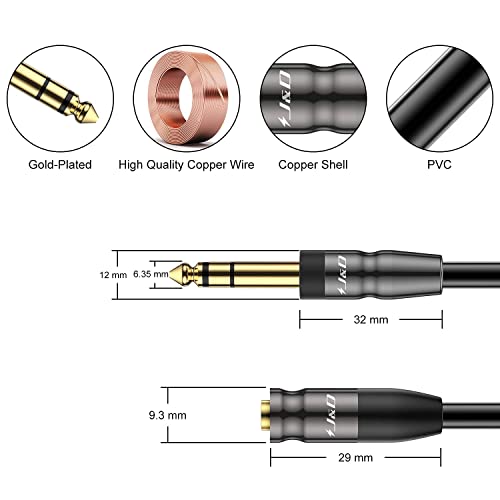 J& D Adapter za slušalice od 1/4 inča do 3.5 mm i paket kablova od 1/8 do XLR, bakarna školjka za teške