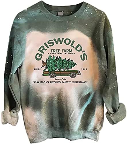 Lanmerree Božićna dukserica za žene Griswold grafički dugi rukav pulover majice Xmas Dukse za odmor