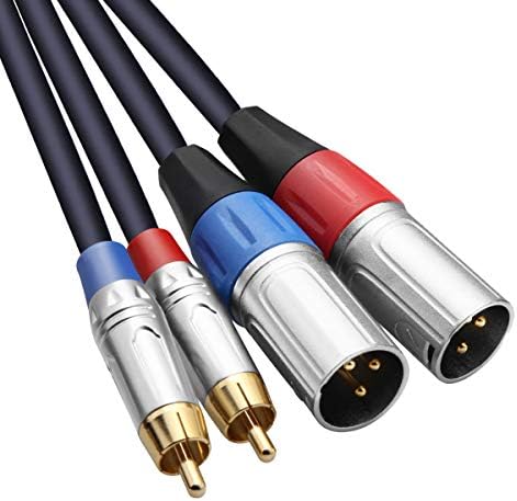 TISINO dvostruki RCA do XLR kabl, 2 RCA do 2 XLR muški HiFi Stereo Audio priključak mikrofonski kabl kabl