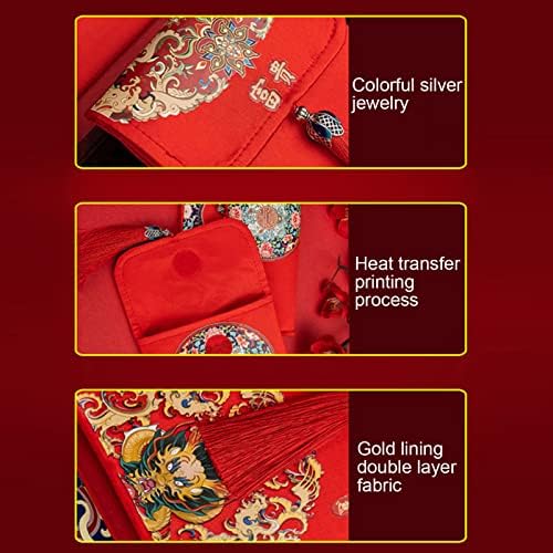 Goodliest Kineski crvene koverte Hong bao Lucky Money koverte sa Resicom, Lovely Red Silk poklon torbe /