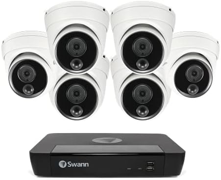 Swann sistem sigurnosnih kamera sa 2TB HDD-om, 8-Kanalnim 6 Cam-om,Poe Cat5e NVR 4K HD kućnom sigurnosnom