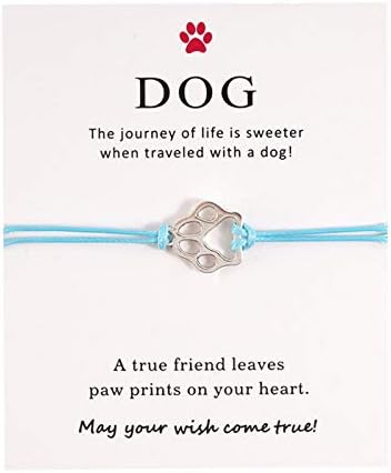 6kom Handmade Puppy Dog Paw Print udaljenost odgovarajući narukvica za prijatelja žene djevojka muškarci