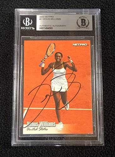 Venus Williams potpisao 2003 Netpro Rookie Card # 2 RC Beckett autentificiran - autogramirane teniske kartice
