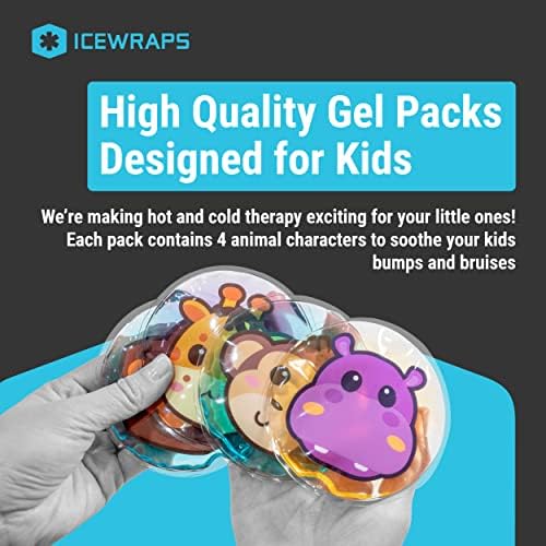 ICEWRAPS Kids Ice Paketi za Boo Boos / Meki Gel Ice Paketi za dečiji komplet prve pomoći / Boo Boo Ice Paketi za decu / višekratni dečiji Ice Paketi za povrede / Meki Ice Paketi za ublažavanje bolova / pakovanje od 4 komada