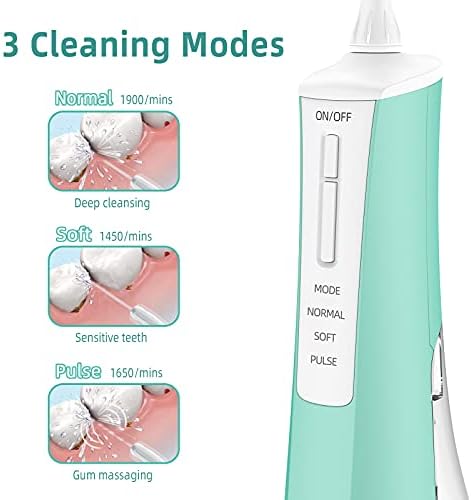Vodeni zubni flosser za zube sa 3 načina bežičnog i prijenosnog oralnog irigatora, IPX7 vodootporni čistač