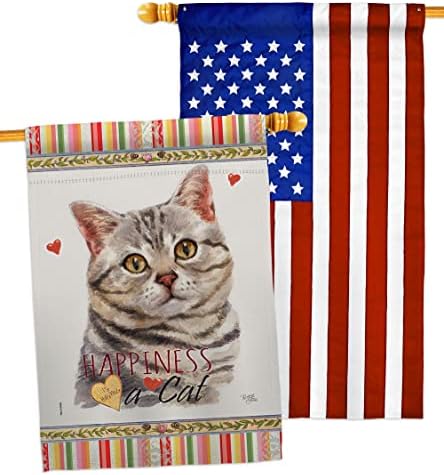 Breeze Decor siva Američka kratka kosa sreća kuća Zastava-paket mačka Mačić mjau razmažena šapa krzno Pet
