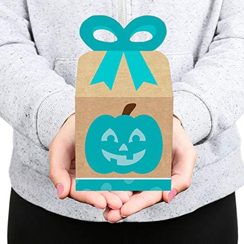 Velika tačka sreće Teal bundeve - kvadratni poklon kutije - Halloween Alergija prijateljski trik ili trinket