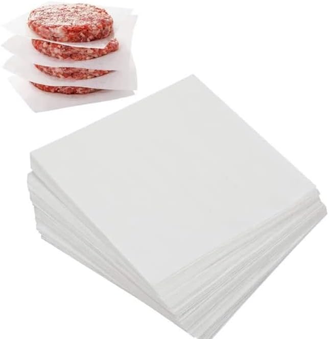 Listovi papira za pljeskavice za Hamburger - USA MADE-1000 kom - kvadrati voštanog papira 5,5 x 5,5 - Neprianjajući