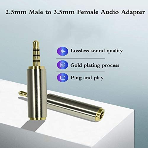 2,5 mm muško do 3,5 mm Ženski audio adapter Gold pozlaćeni pomoćni priključni dodatak 3 prsten priključak